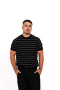 Black stripped tee