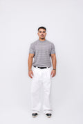 Gray stripped tee
